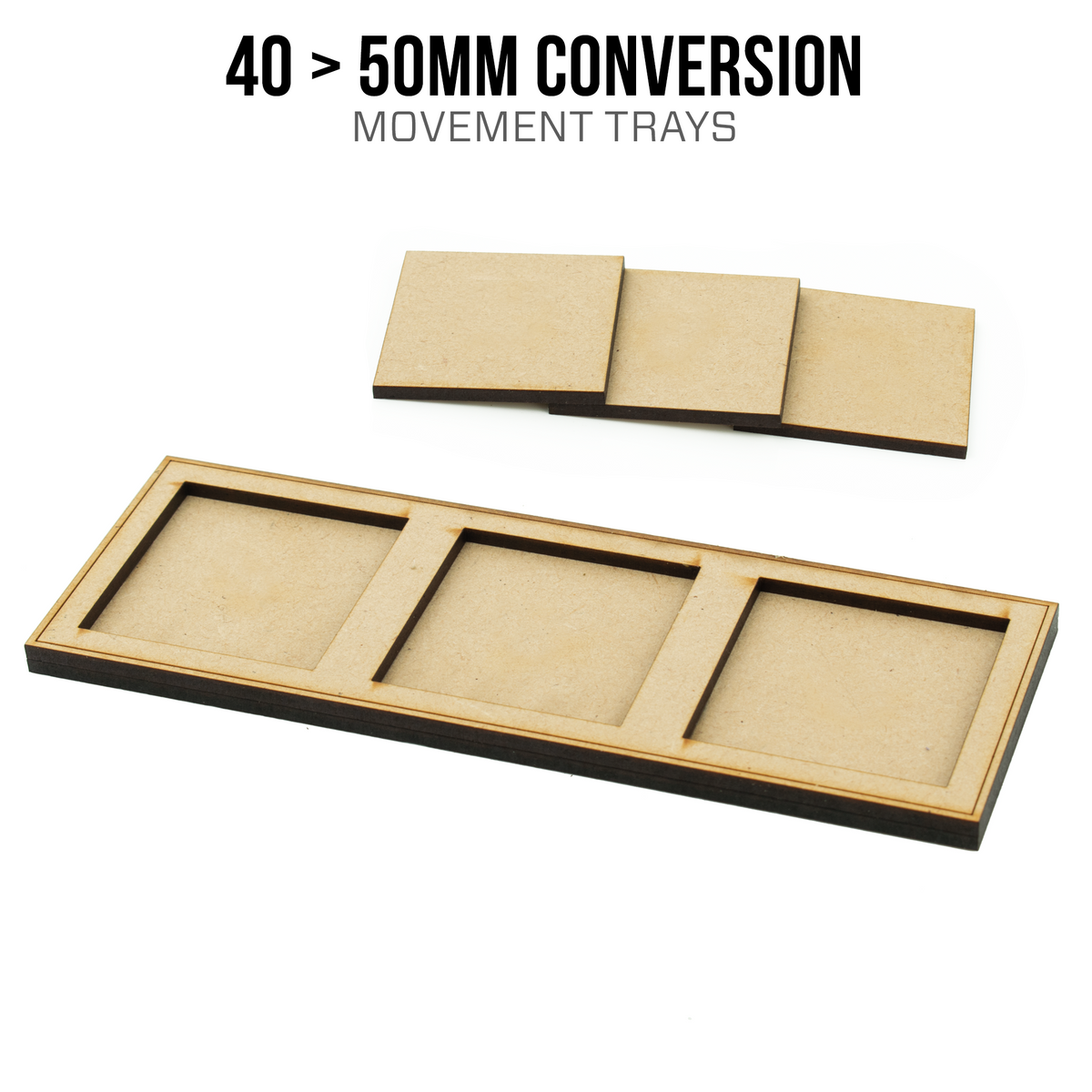 40mm > 50mm Adapter Trays