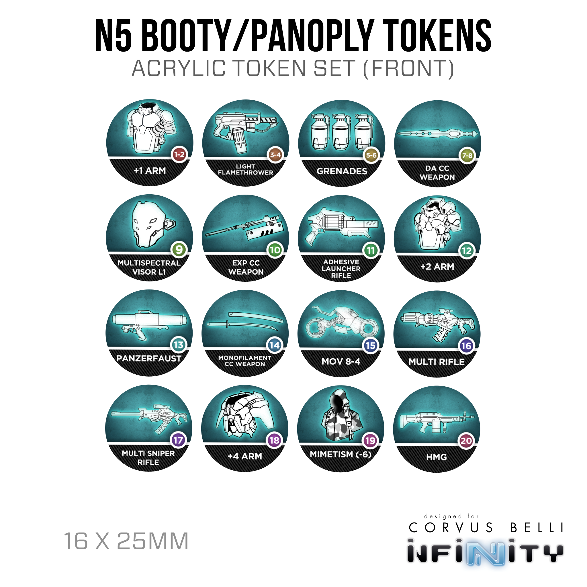 Infinity N5 Acrylic Booty/Panoply Token Set – Warsenal