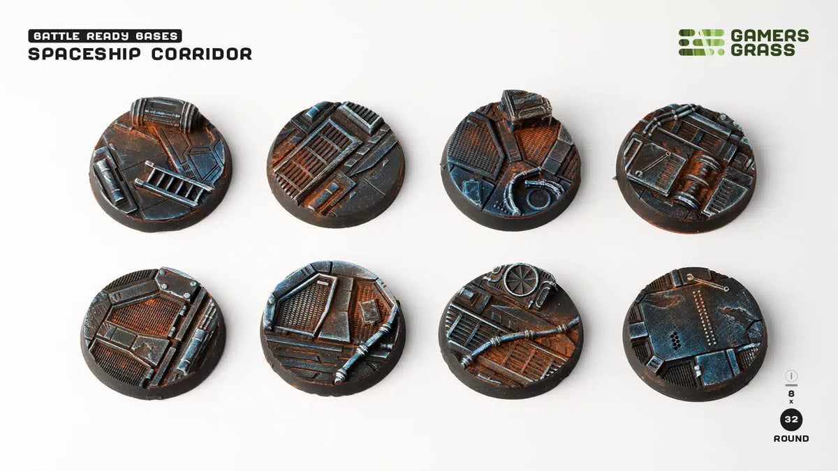 Bases - Spaceship Corridor, Round 32mm (x8)
