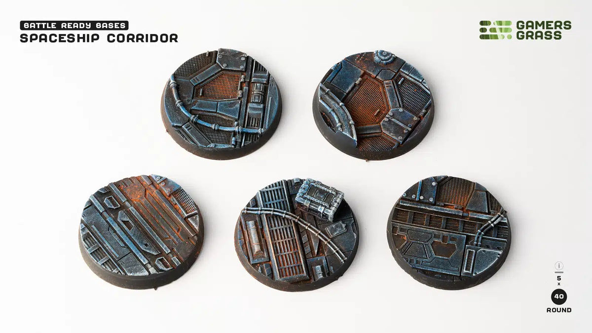 Bases - Spaceship Corridor, Round 40mm (x5)