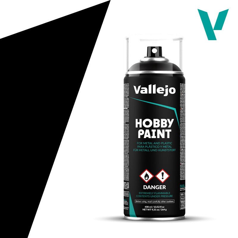 Vallejo Hobby Paint: Black Spray Primer (400ml)