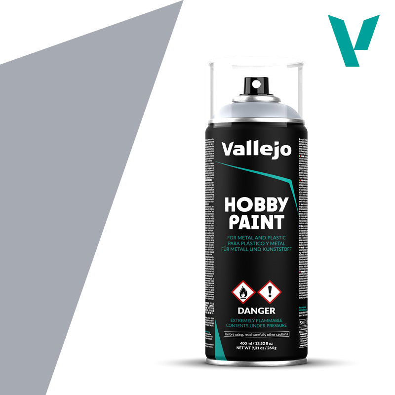 Vallejo Hobby Paint: Silver Spray Primer (400ml)