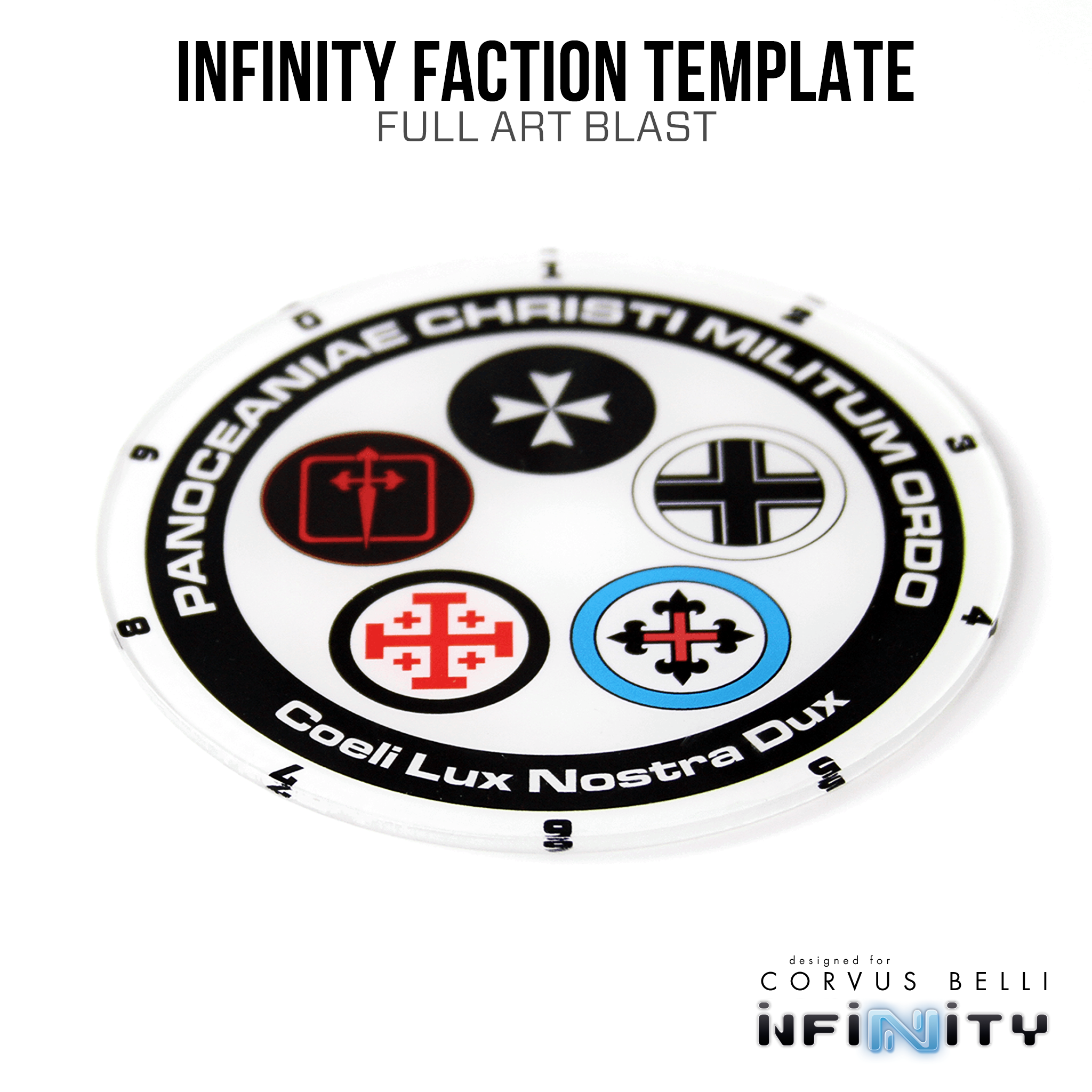 Infinity the Game full art faction blast templates Warsenal