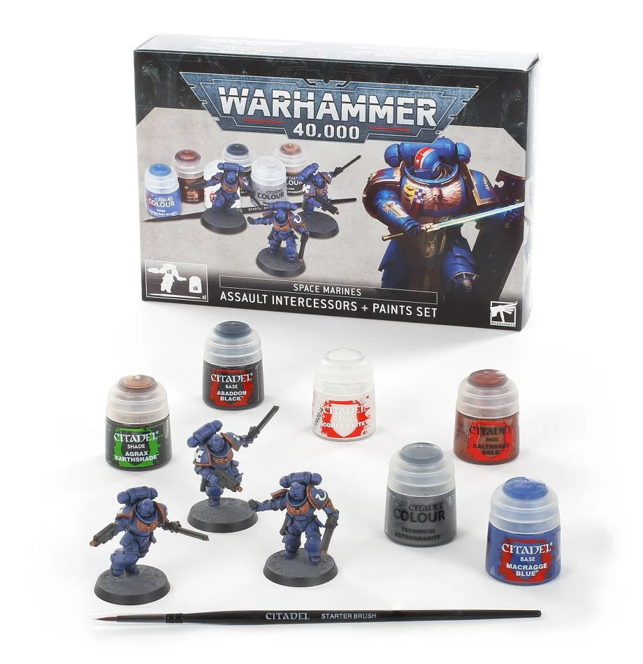 Warhammer 40K: Space Marines - Assault Intercessors + Paint Set