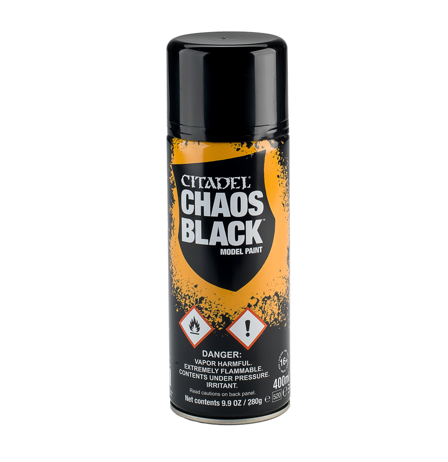 Pintura en aerosol Citadel: Negro Caos (400ml)