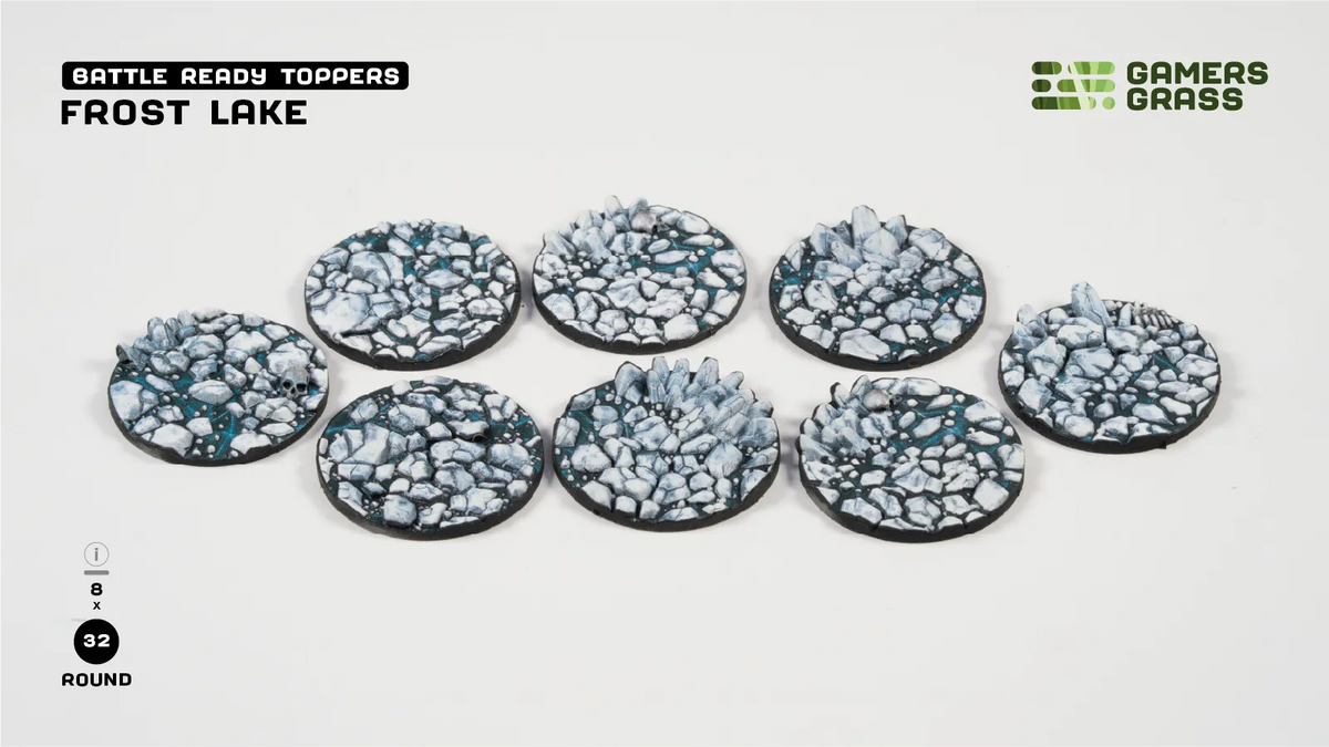 Base Toppers - Frost Lake, Round 32mm (x8)