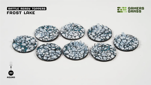 Base Toppers - Frost Lake, Round 32mm (x8)