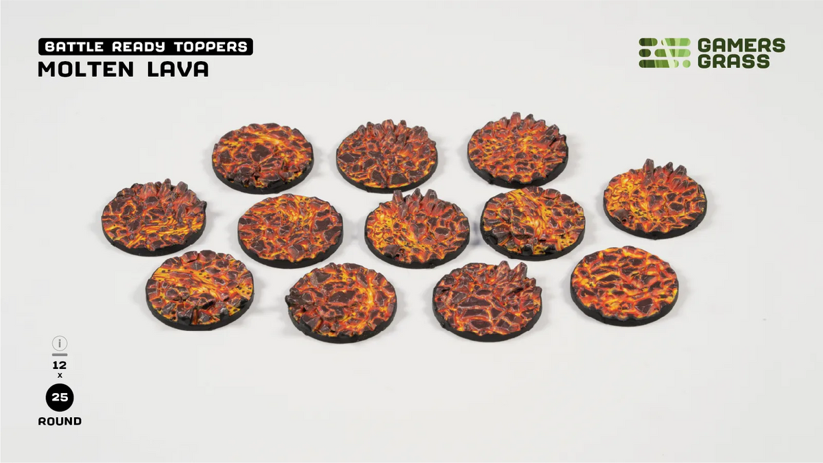 Base Toppers - Molten Lava, Round 25mm (x12)