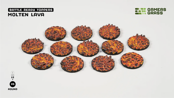 Base Toppers - Molten Lava, Round 25mm (x12)
