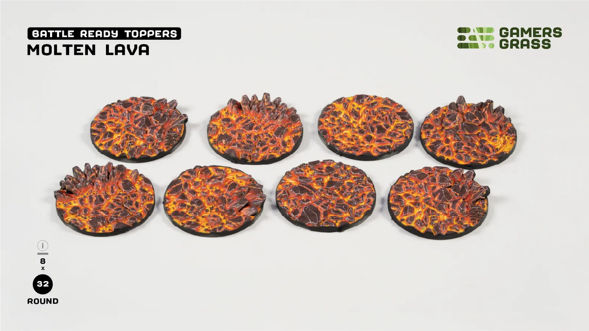 Base Toppers - Molten Lava, Round 32mm (x8)