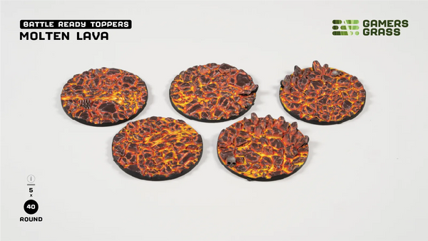 Base Toppers - Molten Lava, Round 40mm (x5)