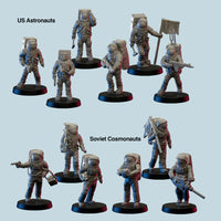 Lunar Multipart Plastic Astronauts