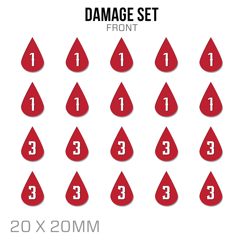 Warcrow Damage Set front
