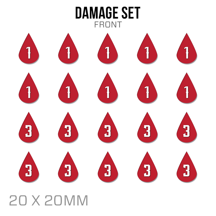 Warcrow Damage Set front
