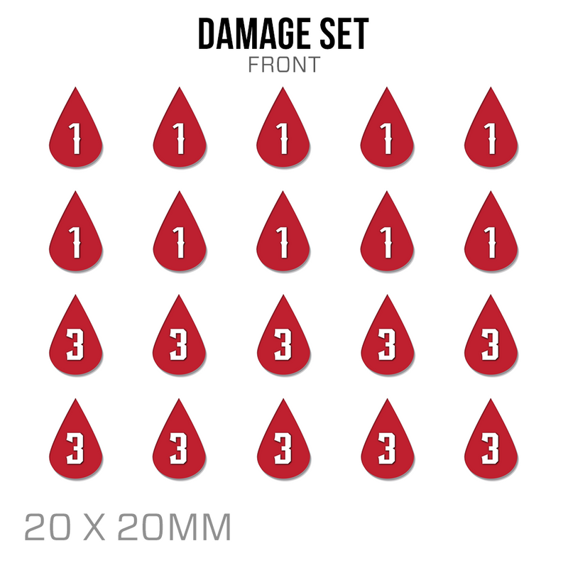 Warcrow Damage Set front