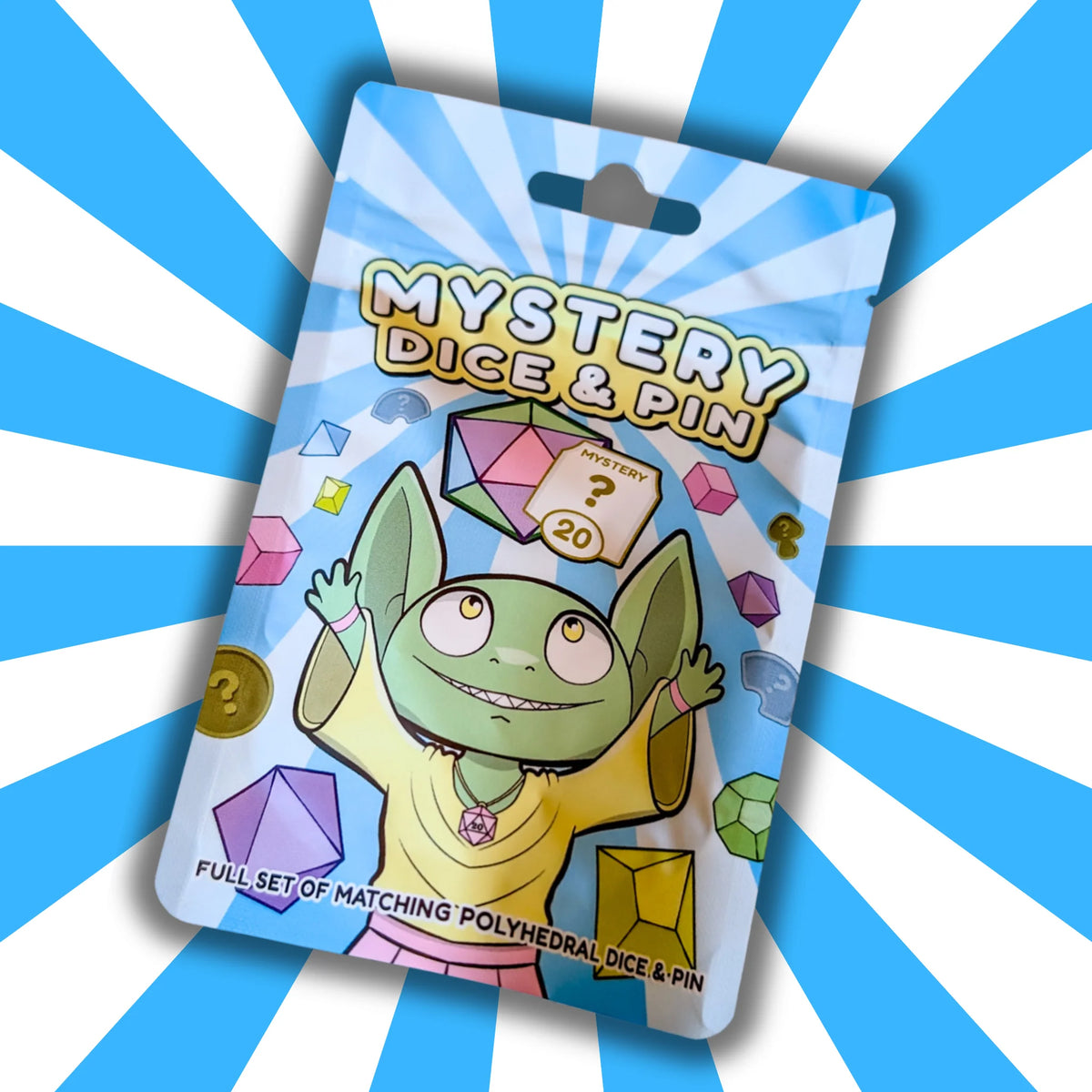 Mystery Dice Goblin: Mystery Dice + Pin