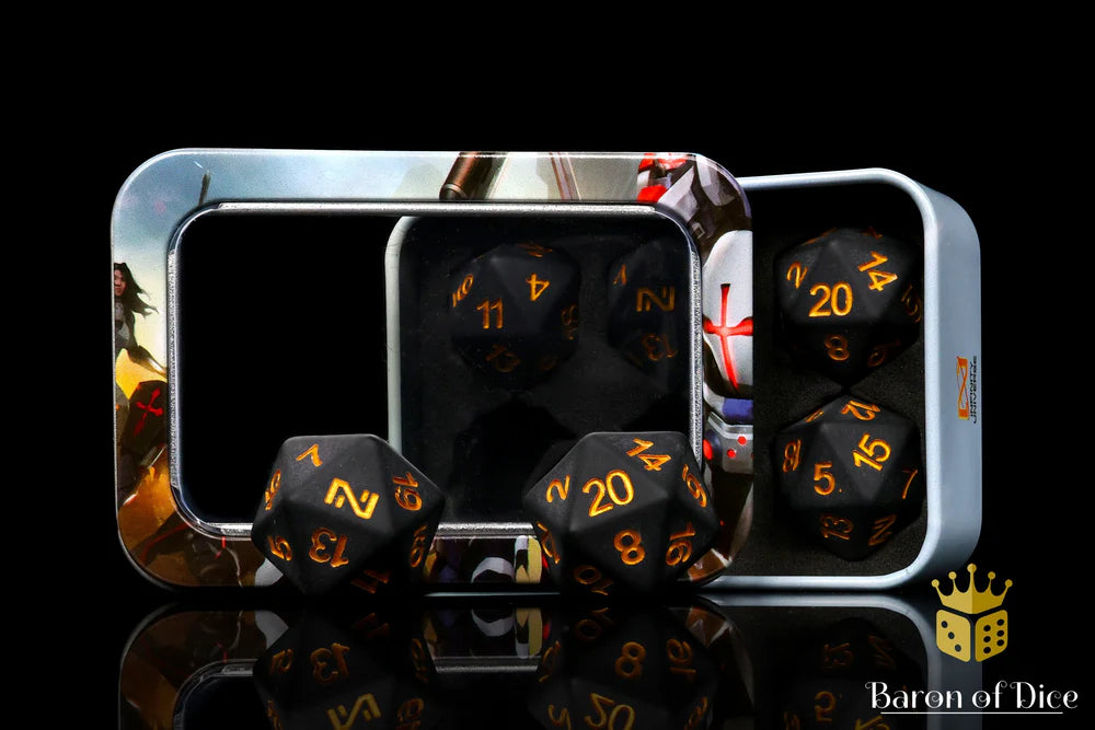 INFINITY: MATTE BLACK W/ GOLD, N5 DICE SET