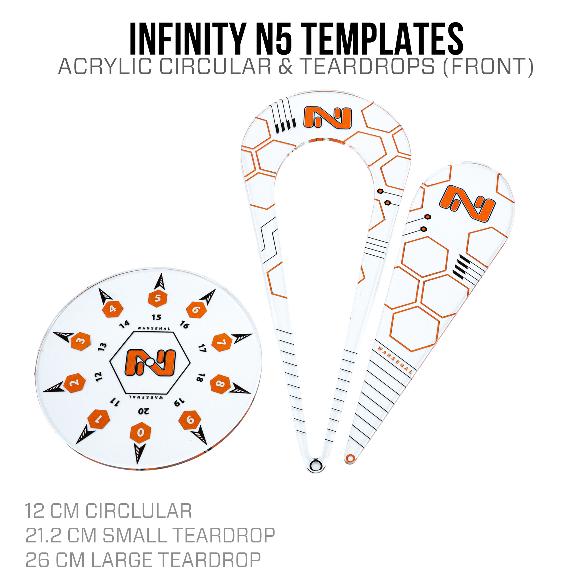 Official Infinity N5 Template Set | Color Printed Acrylic Templates ...