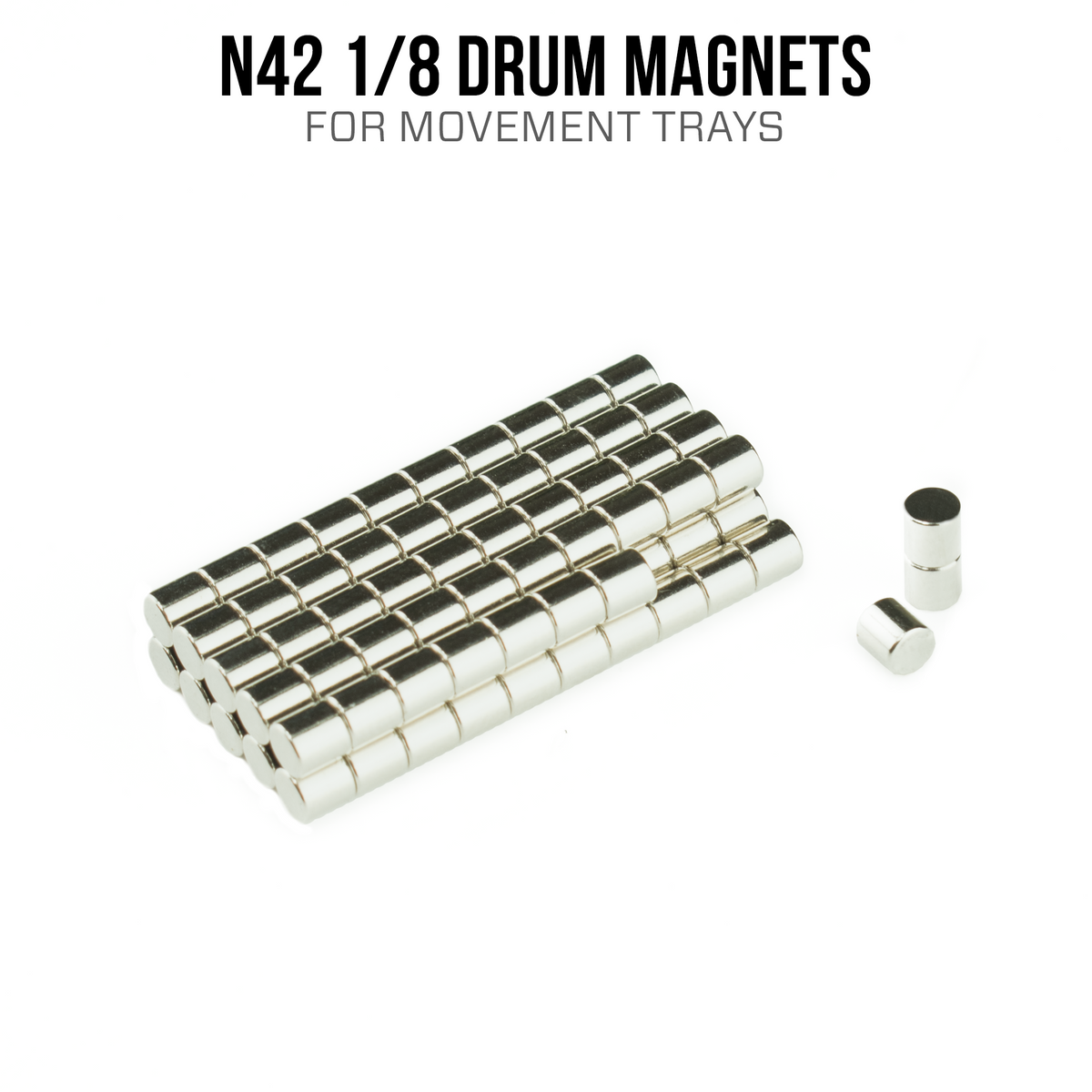 N42 1/8" Drum Magnets (R&F Bases)