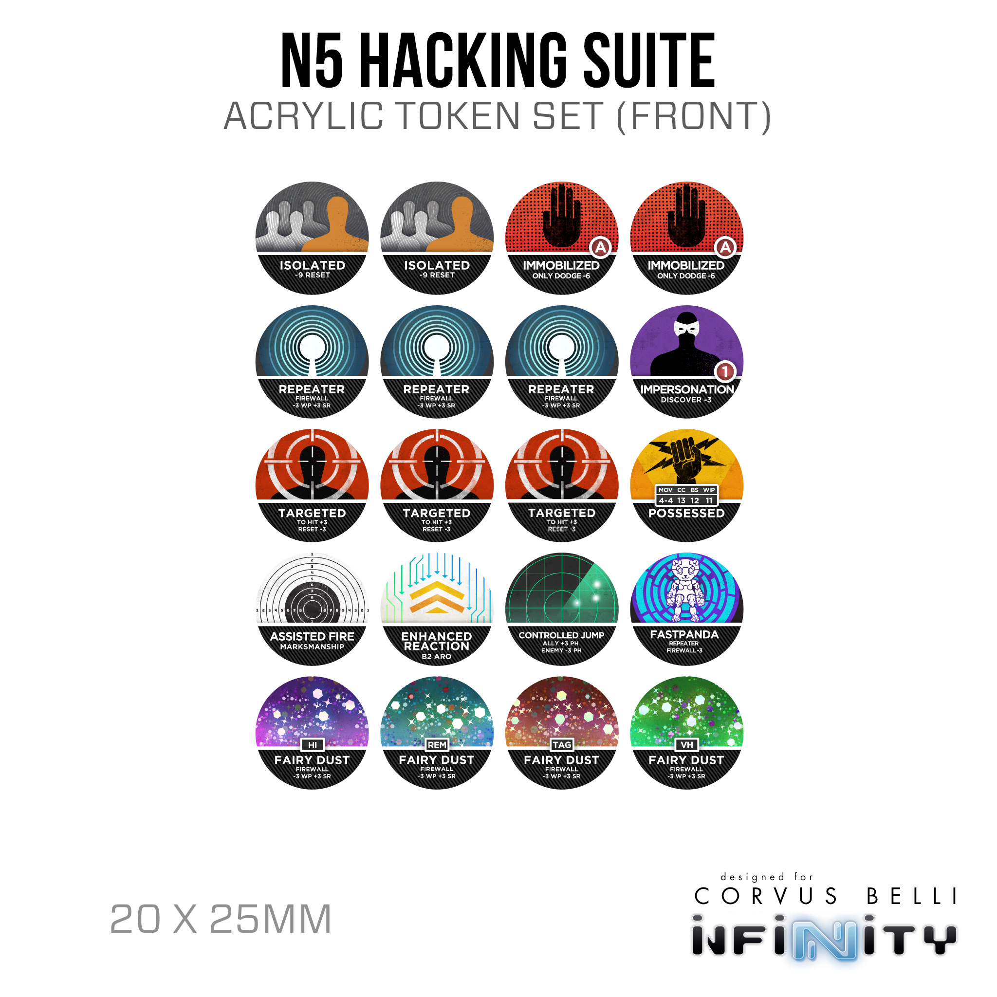 Infinity N5 Acrylic Hacking Suite Token Set – Warsenal