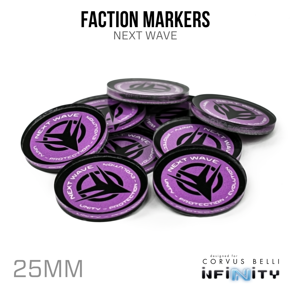 Next Wave Faction markers (25mm)