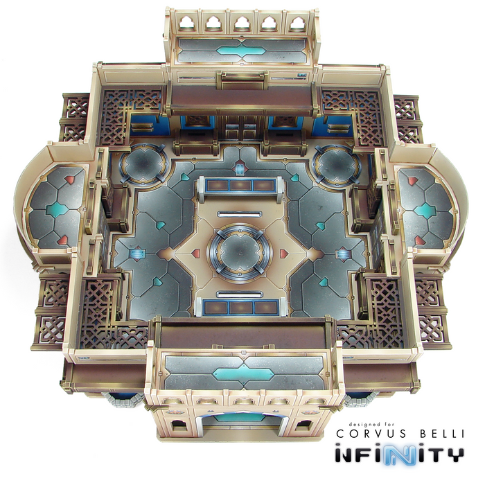 Alcazaba Sahn objective room — bare MDF terrain by Warsenal