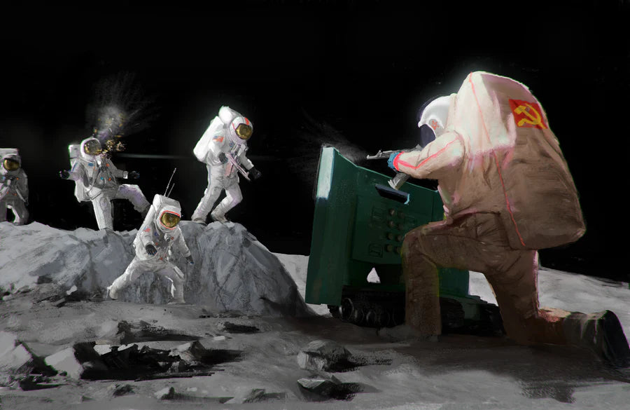 Lunar Multipart Plastic Astronauts