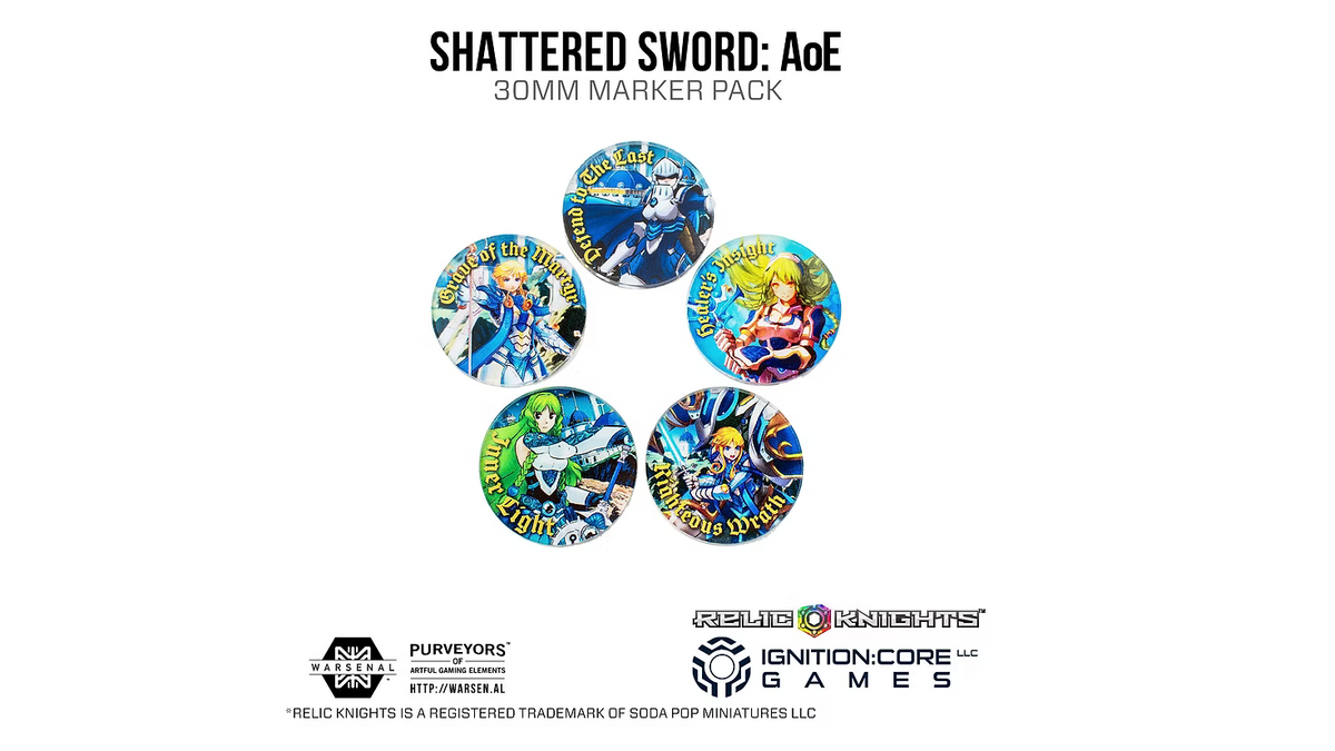 Relic Knights: Shattered Sword: AOE 30mm Marker Pack (5 Pack)
