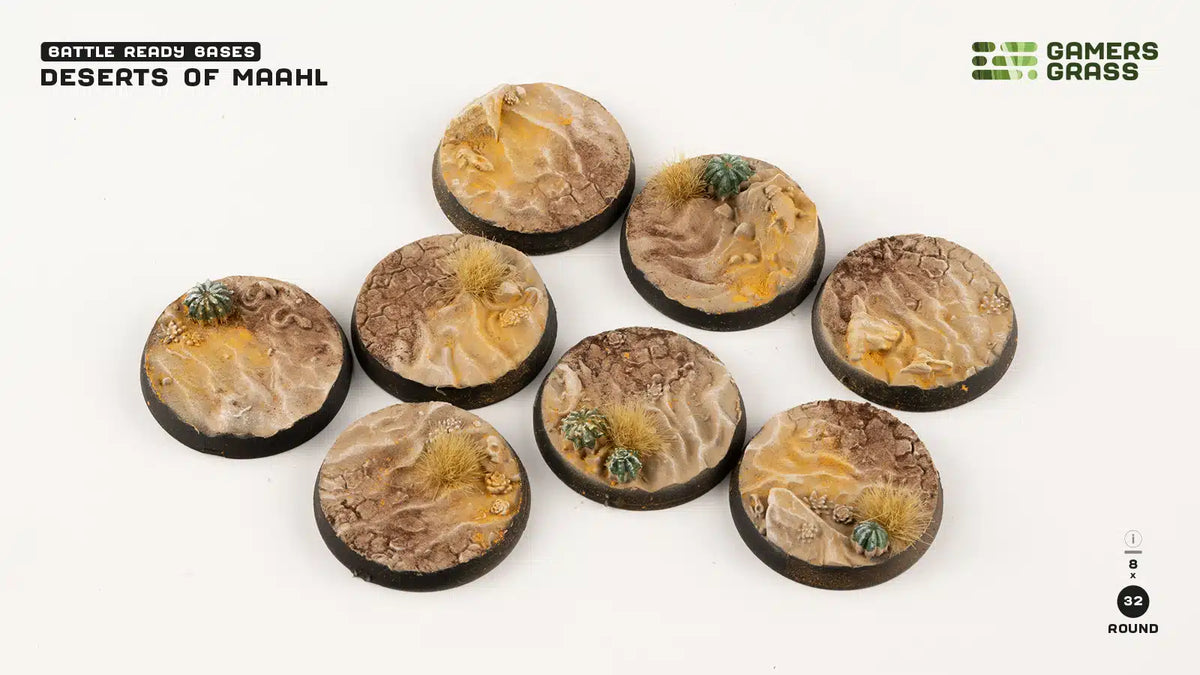 Bases - Deserts of Maahl, Round 32mm (x8)