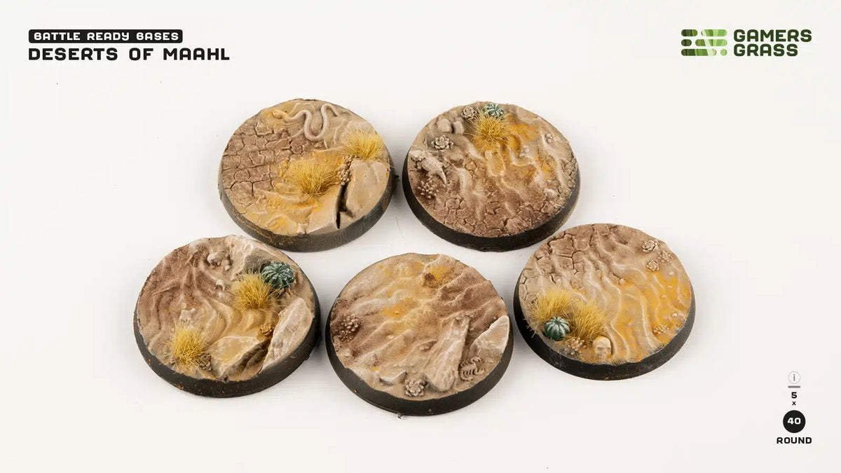 Bases - Deserts of Maahl, Round 40mm (x5)