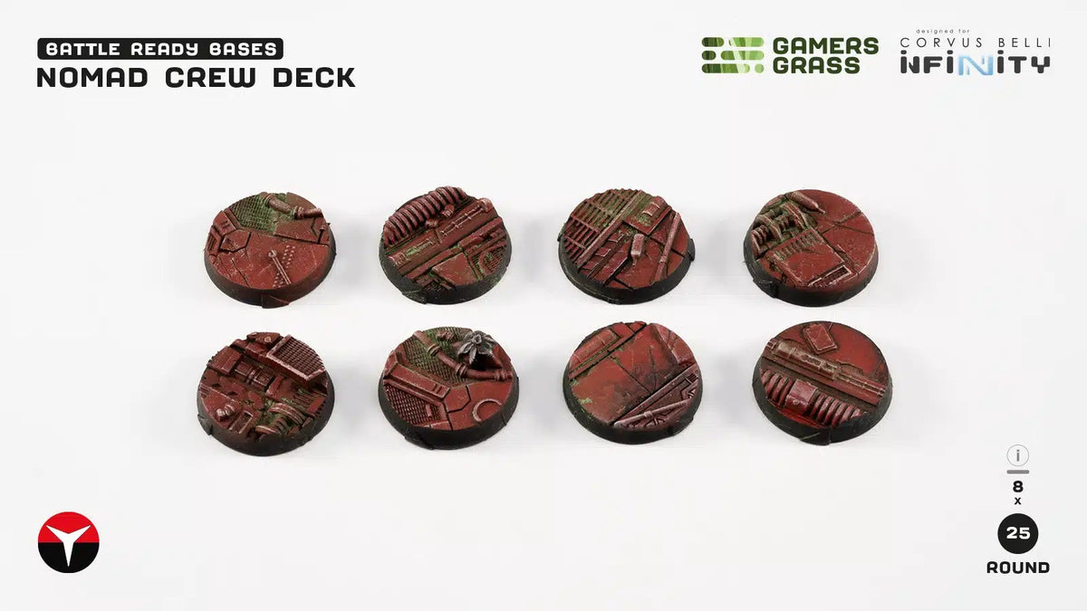 Bases - Nomad Crew Deck, Round 25mm (x8)