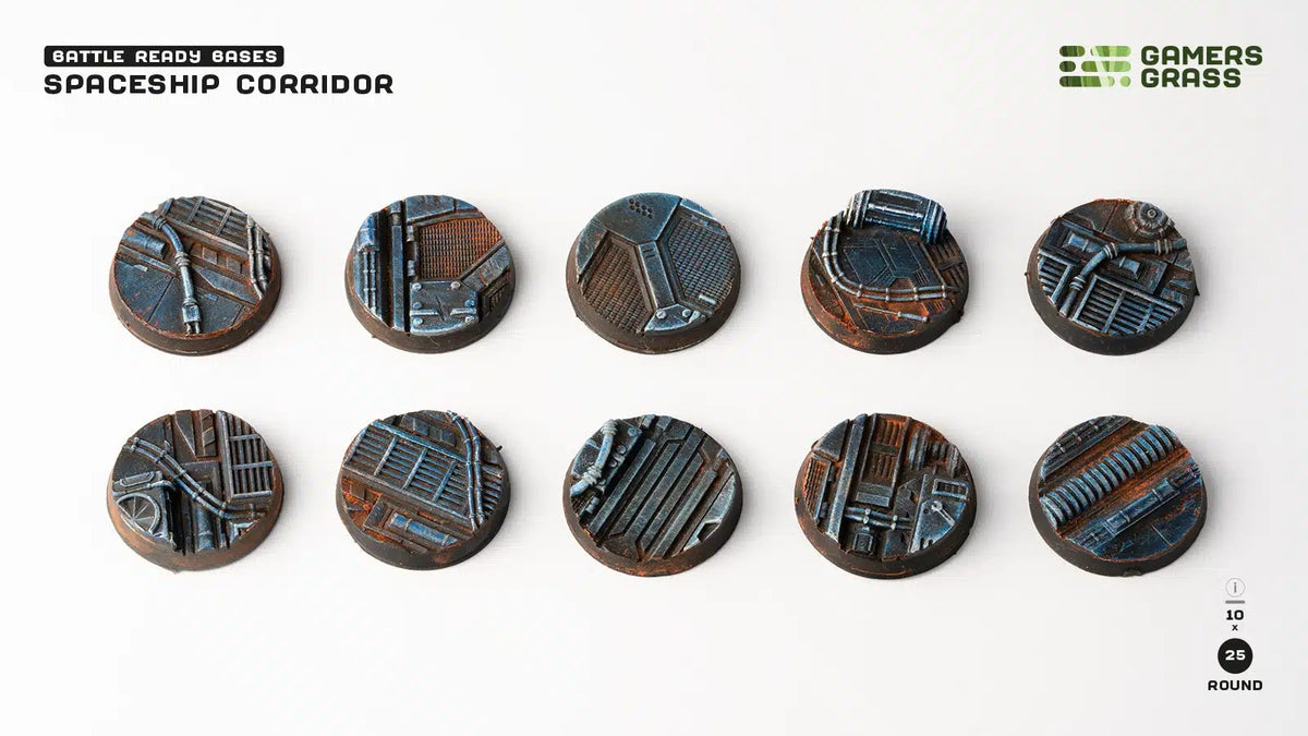 Bases - Spaceship Corridor, Round 25mm (x10)