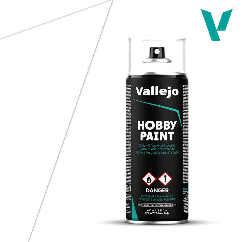 Vallejo Hobby Paint: White Spray Primer (400ml)