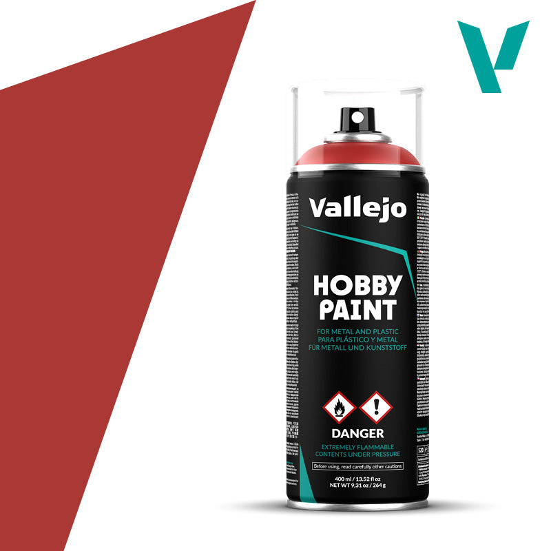 Pintura Vallejo Hobby: Imprimación en spray rojo sangriento (400 ml)