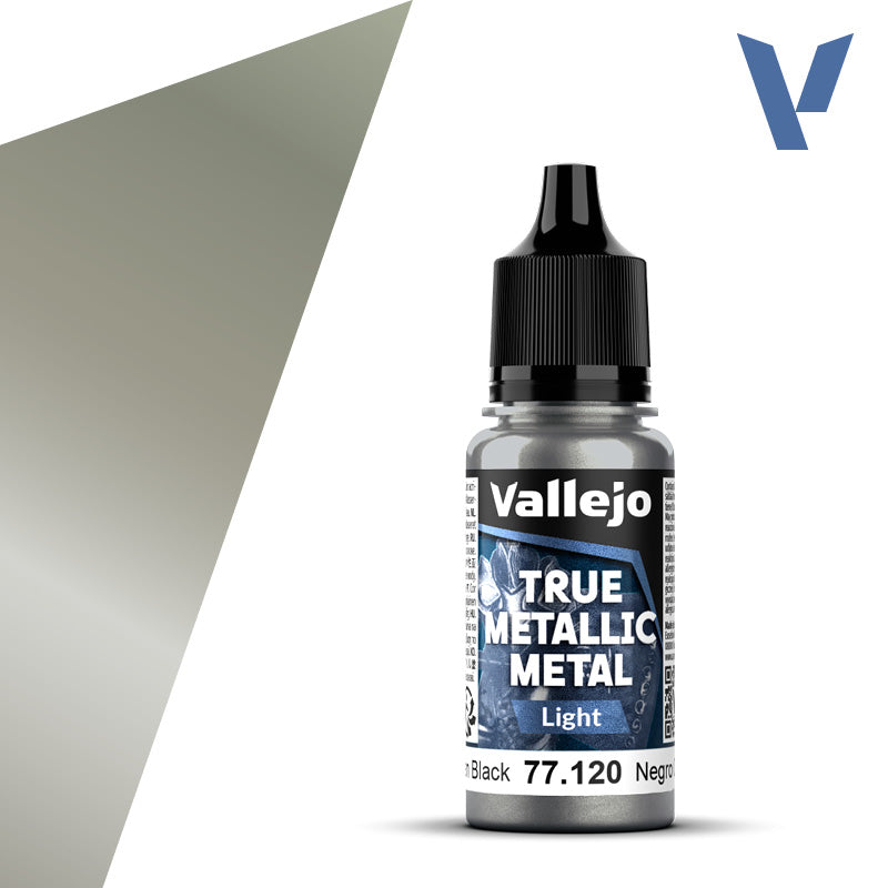 Vallejo True Metallic Metal: Obsidian Black | Light