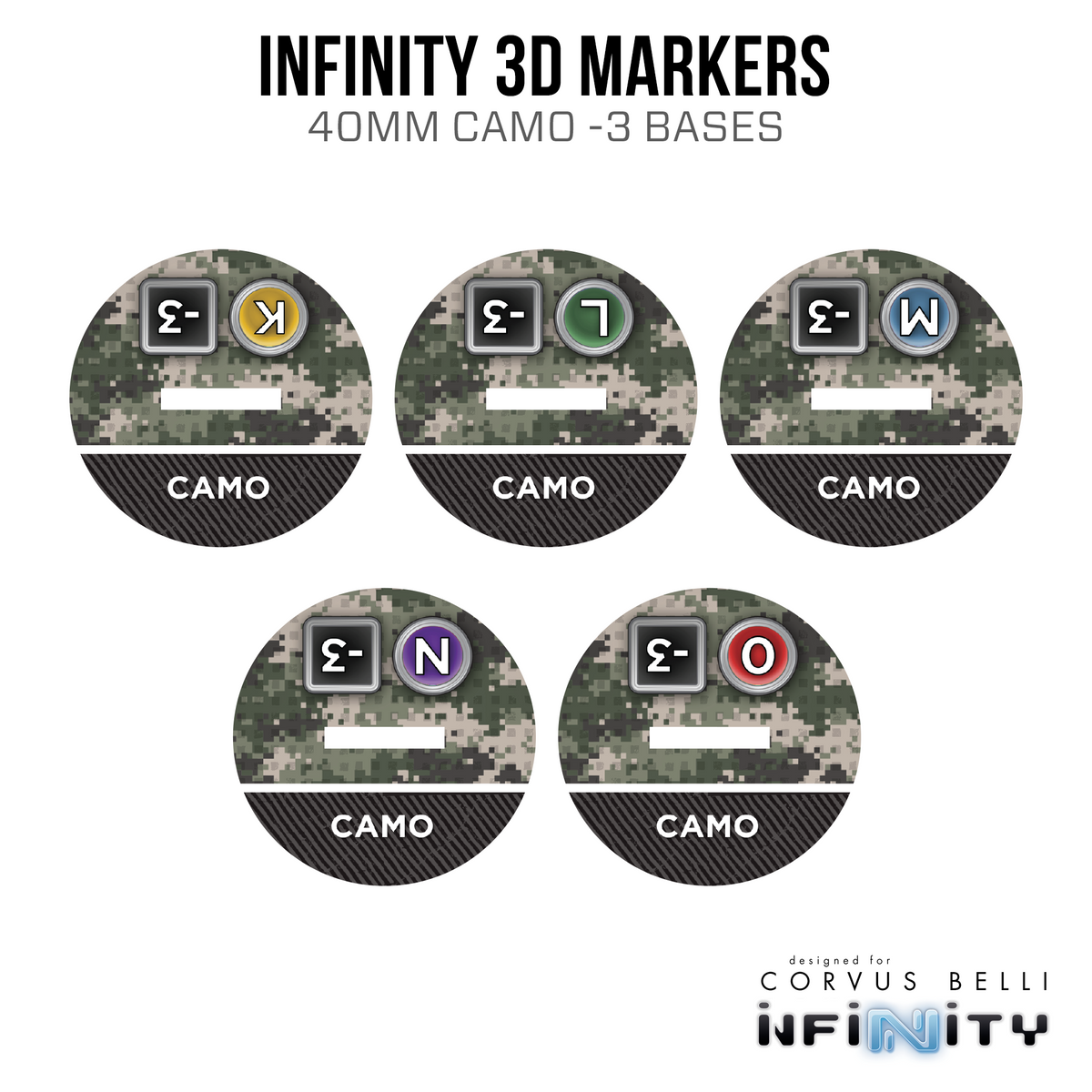 Marcadores 3D Infinity: Antípodas (3x 40 mm Camo -3)