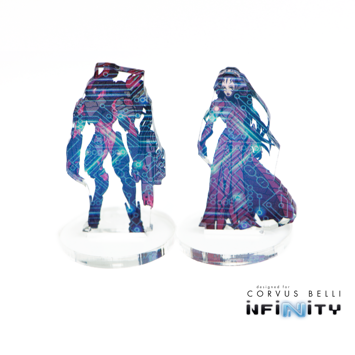 Marcadores 3D Infinity: Bit &amp; Kiss (2 máscaras cibernéticas de 25 mm)