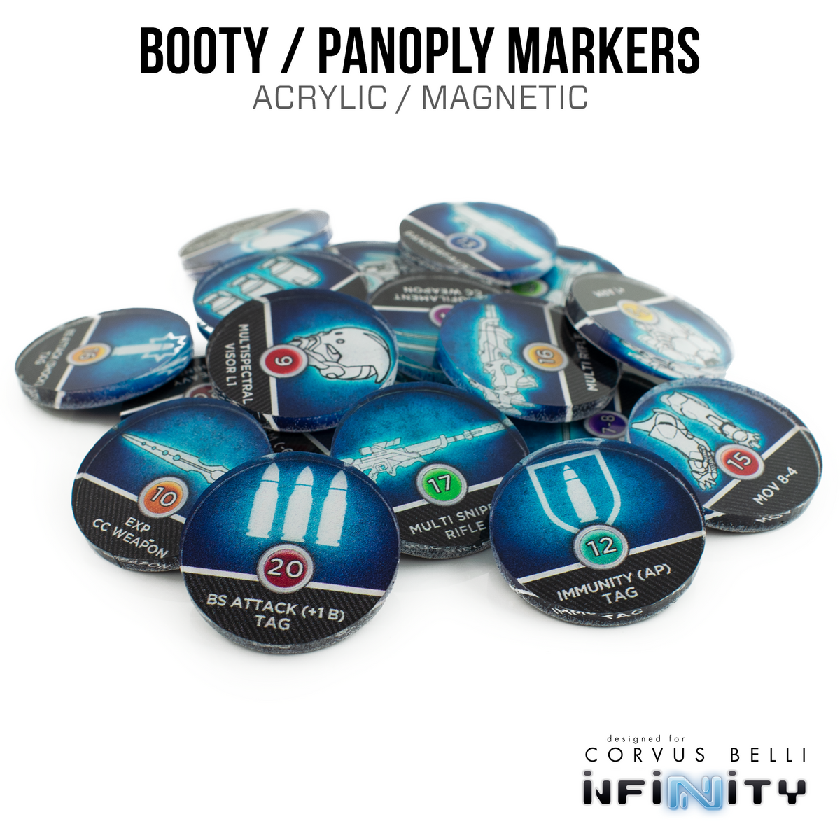 Marqueurs de point Infinity Hearts avec pinces Deluxe Ass. Couleurs 22x10mm  - 20 pcs 
