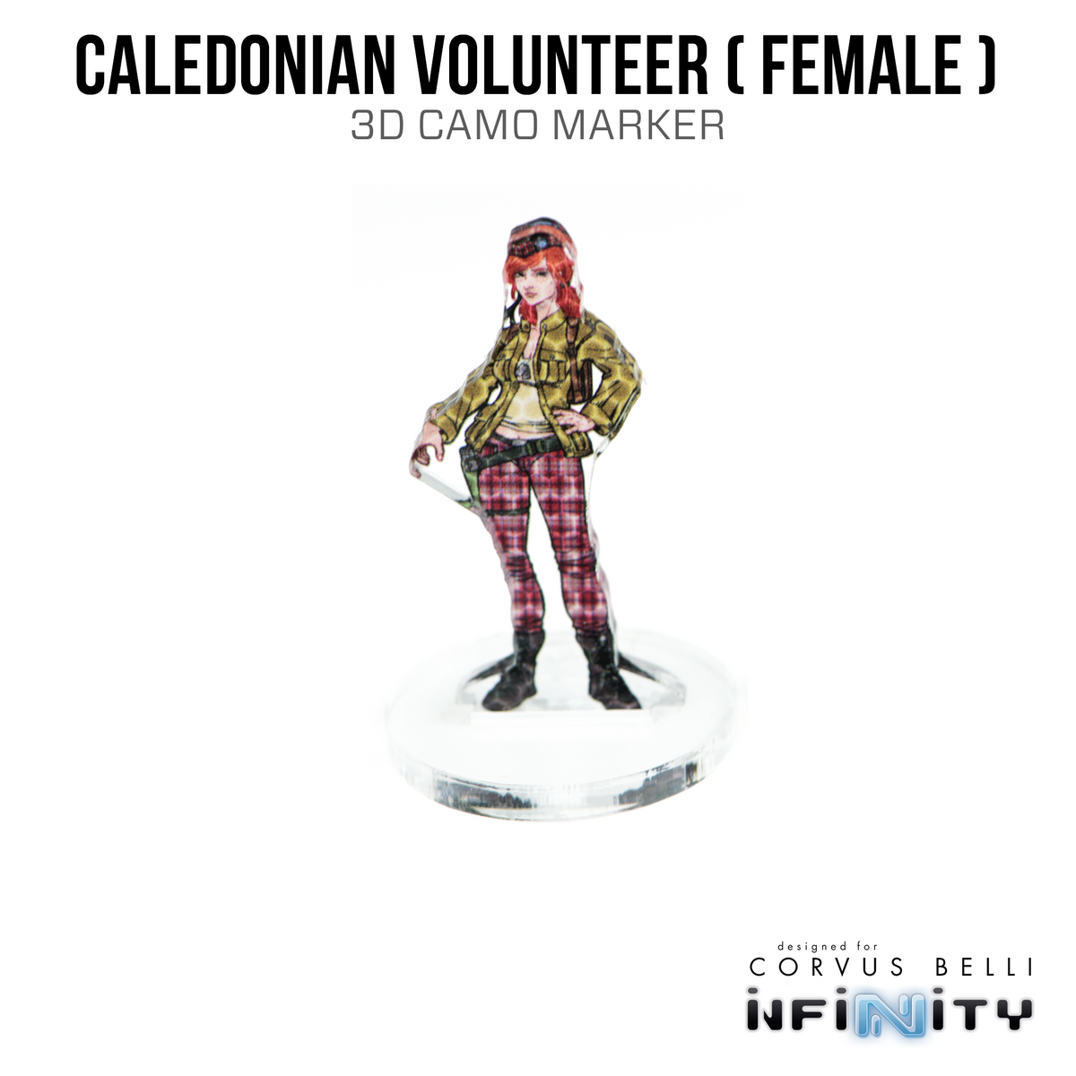 Marcadores 3D Infinity: Voluntaria de Caledonia, mujer (camuflaje de 25 mm)