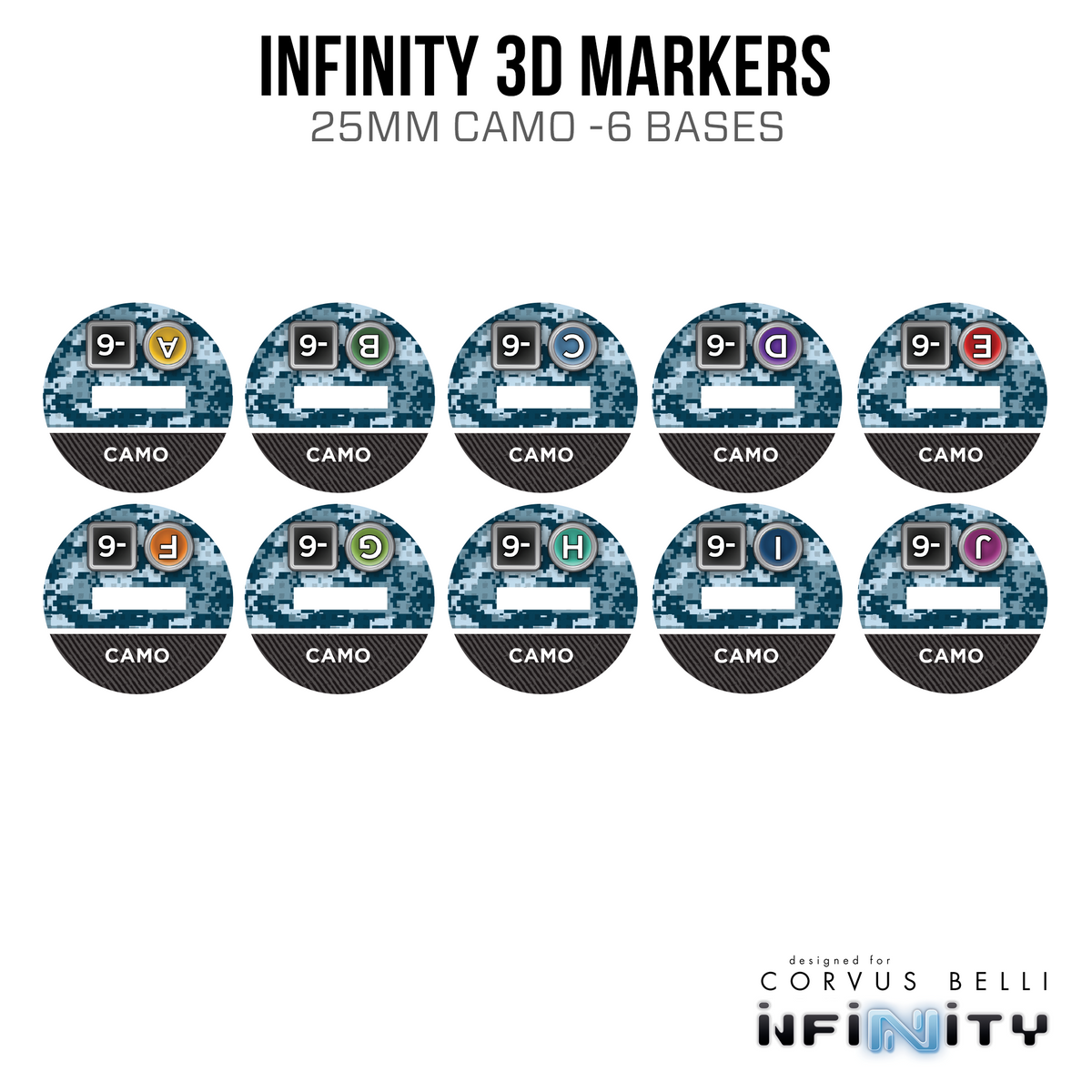 Marcadores 3D Infinity: Spektr (25 mm Camo -6, Cybermask)