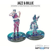 Marcadores 3D Infinity: Jazz y Billie (2 máscaras cibernéticas de 25 mm)