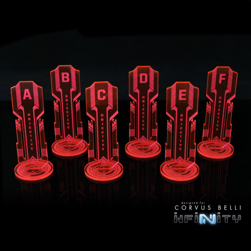 Infinity the Game 40mm acrylic objective markers template – Warsenal